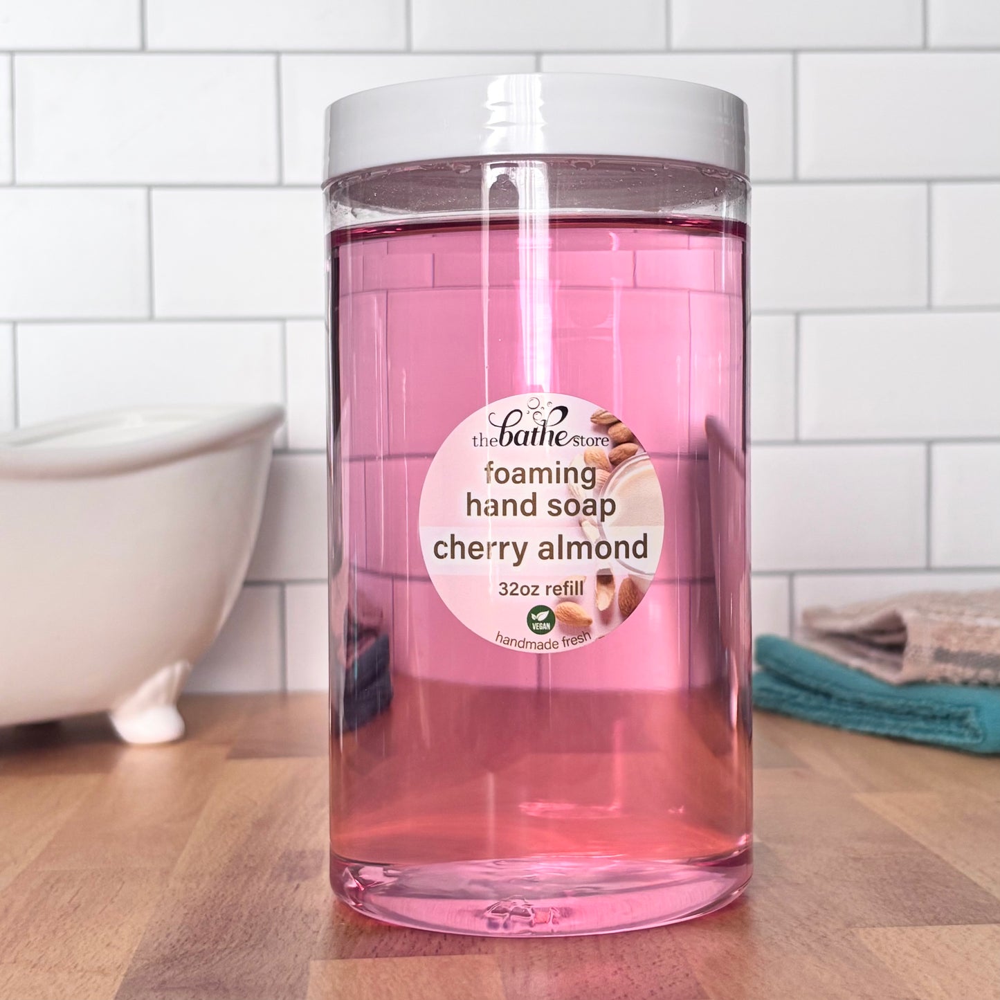 foaming hand soap - cherry almond - 32oz refill jar