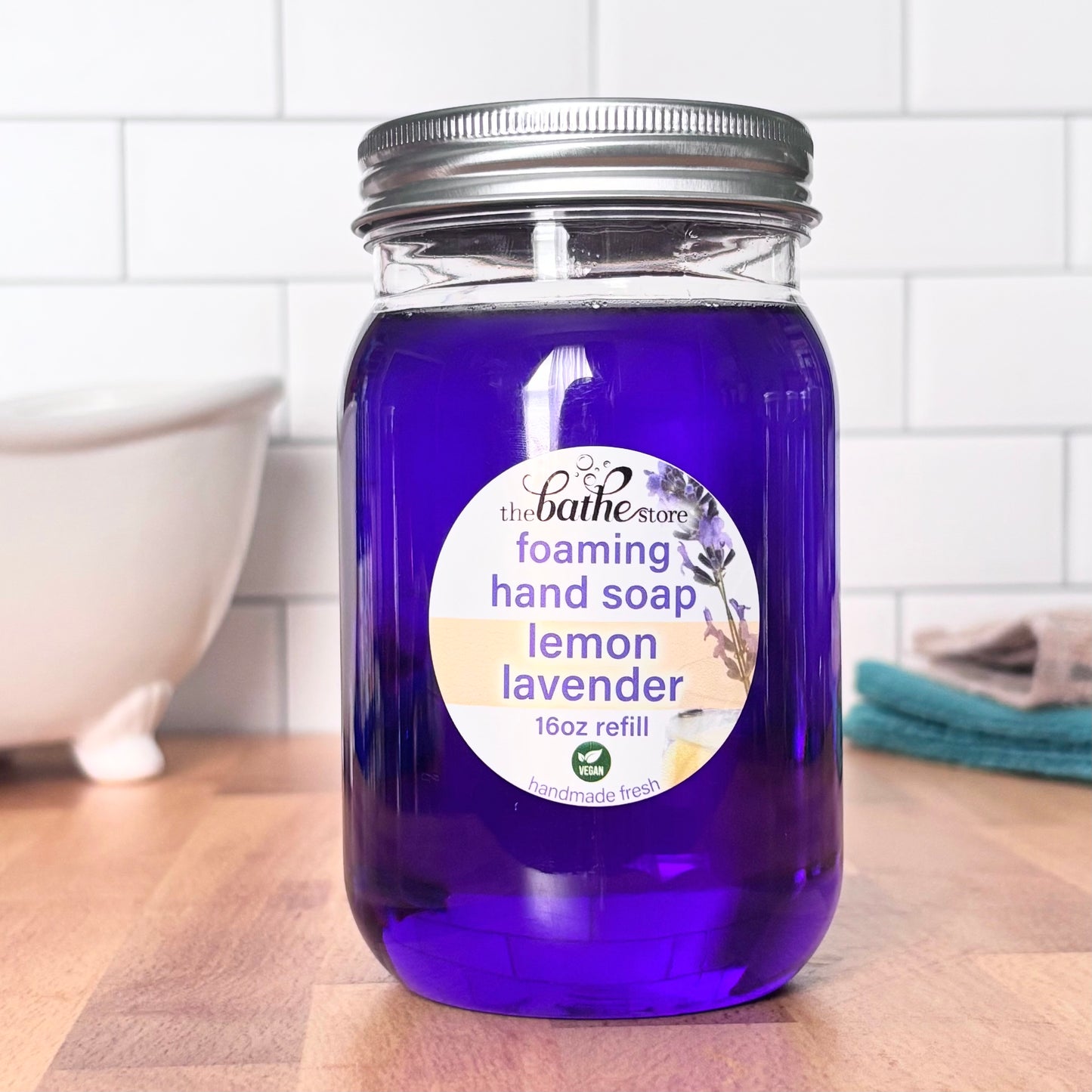foaming hand soap - lemon lavender - 16oz refill jar