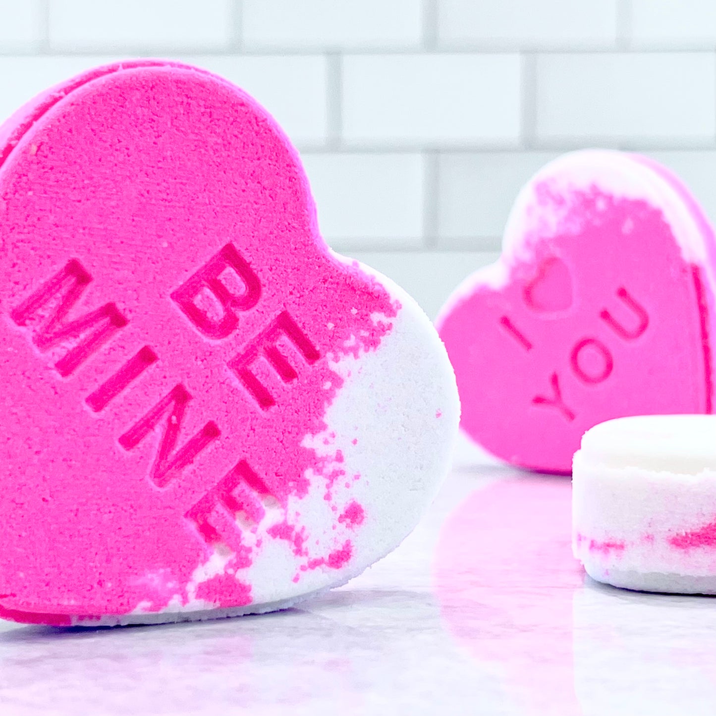 true love message heart bath bomb