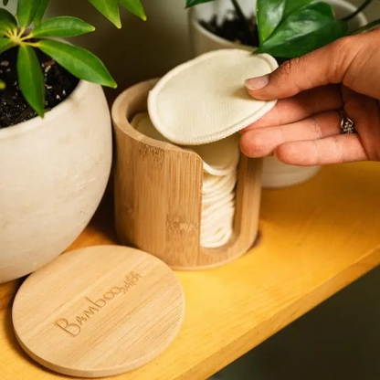 bamboo facial rounds holder