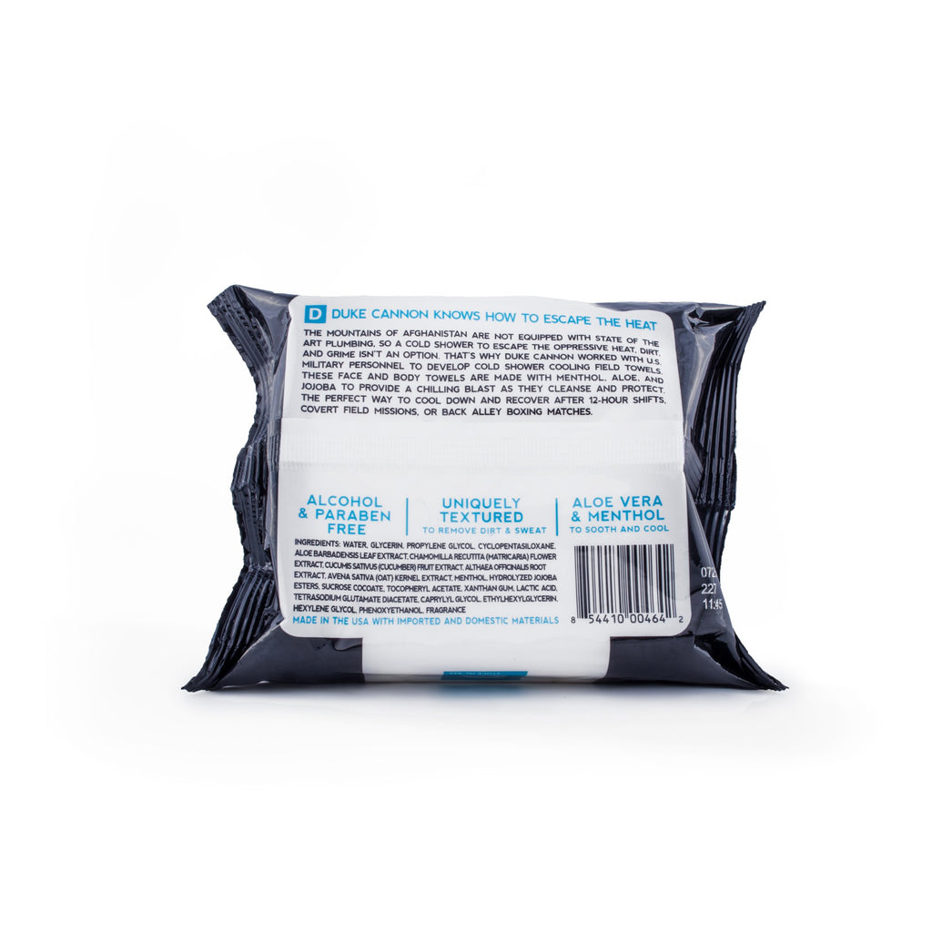 duke cannon cold shower wipes