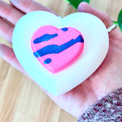 heart bath bomb cute pink white purple