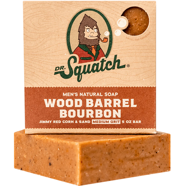 Dr Squatch Wood Barrel Bourbon Bar Soap